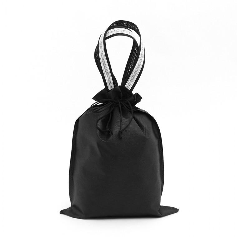 부직포 더스트백 신발 주머니 소품 가방 (40cm 블랙)