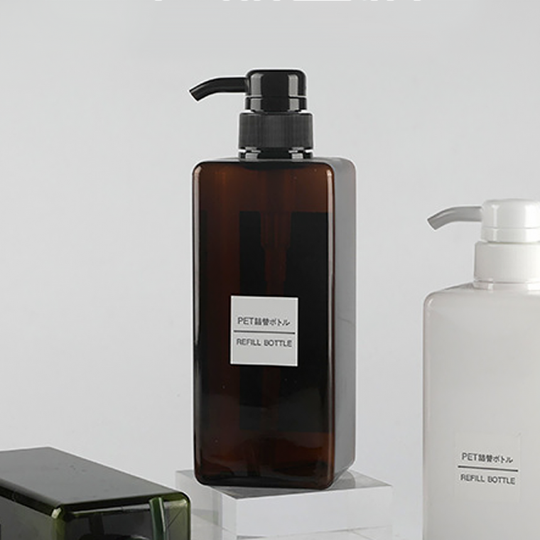 사각 샴푸 리필 용기 화장품 공병 (650ml 브라운)