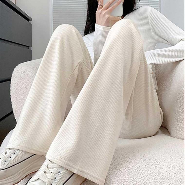 바지 골지 와이드 와이드밴딩팬츠 밴딩 코디 여자 홈웨어 팬츠 편한 모두팜