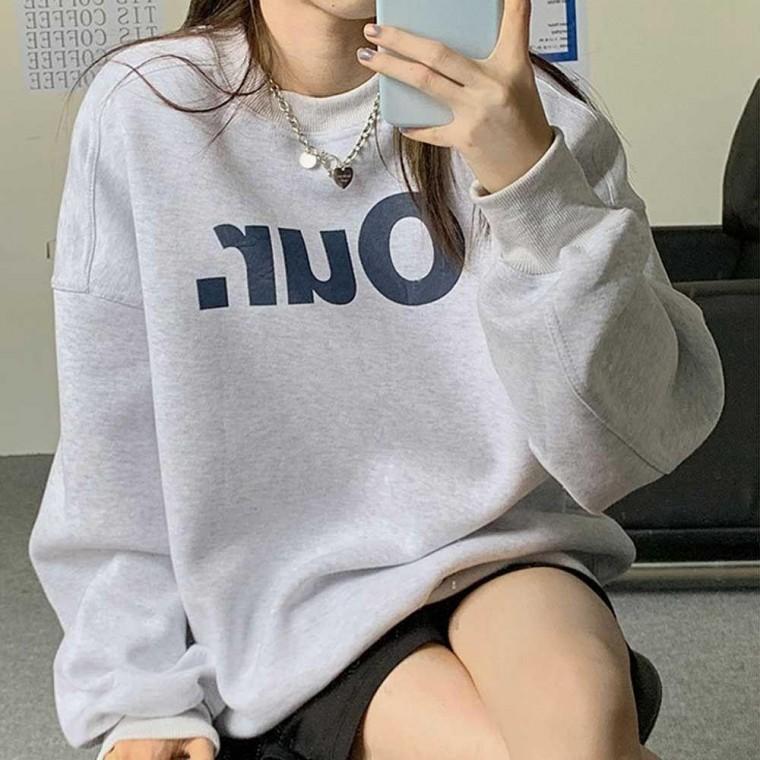 룩 오버핏 라운지 공항 티 패션 맨투맨 여성맨투맨티셔츠 여자 레터링 모두팜