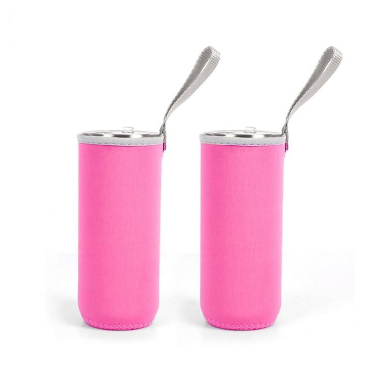 포미퓨어 보온보냉 물병 파우치 2p세트 550ml(핑크)