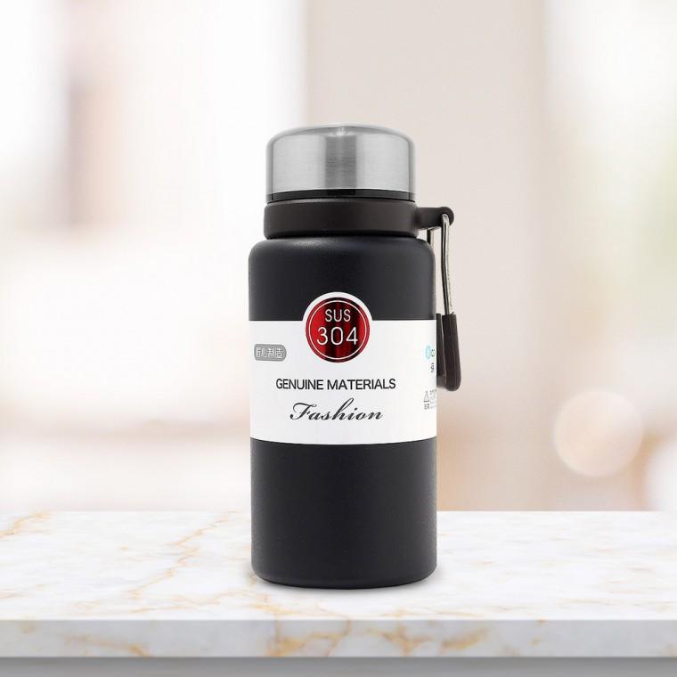 휴대간편 더블월 핸들보온병 진공보온병 600ml (블랙)