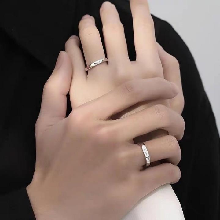 커플 심플 레터링 반지
