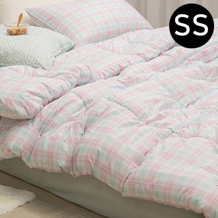 해피니 슈가체크 리버서블 소프트마이크로 차렵이불 슈퍼싱글 SS (민트핑크)