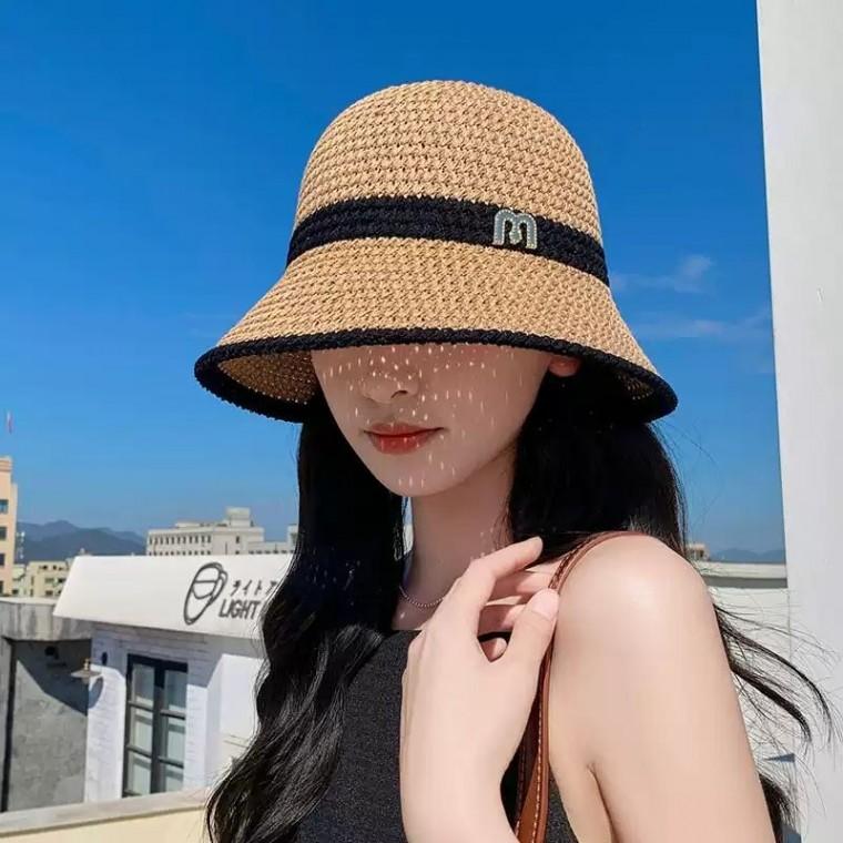여성 M라탄 버킷햇 벙거지모자 여름모자 자외선차단모자 물놀이 휴양지 모자