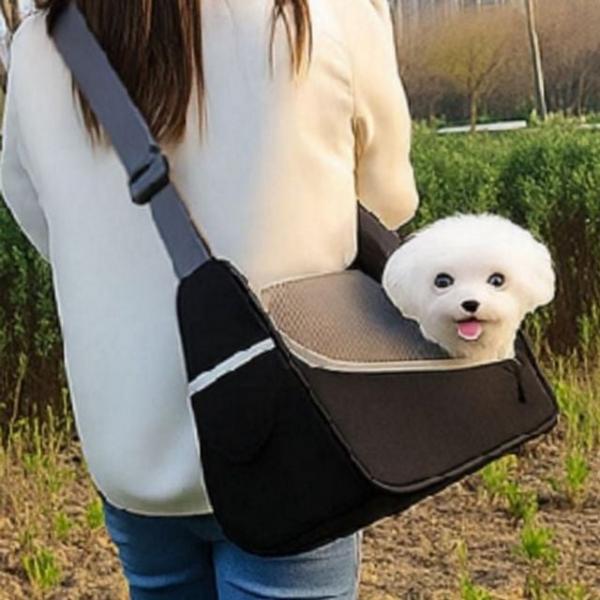 메쉬 강아지 이동가방 크로스 강아지 슬링백 고양이 산책