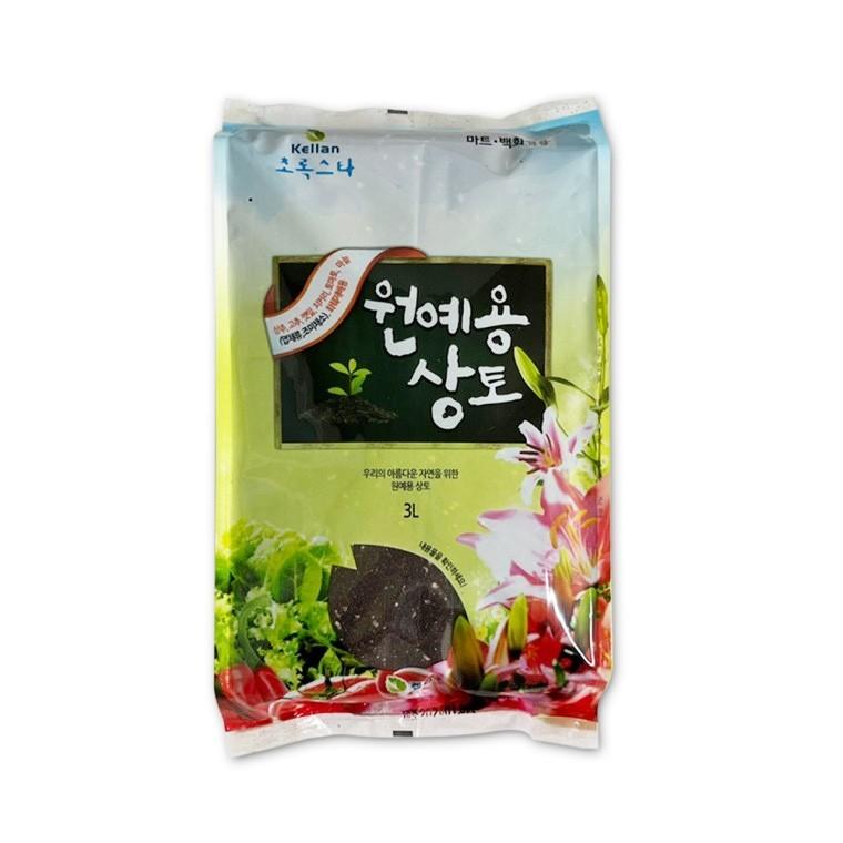 초록스타 원예용 상토 3L 배양토 화분 분갈이흙 다육이 텃밭 채소 모종 흙