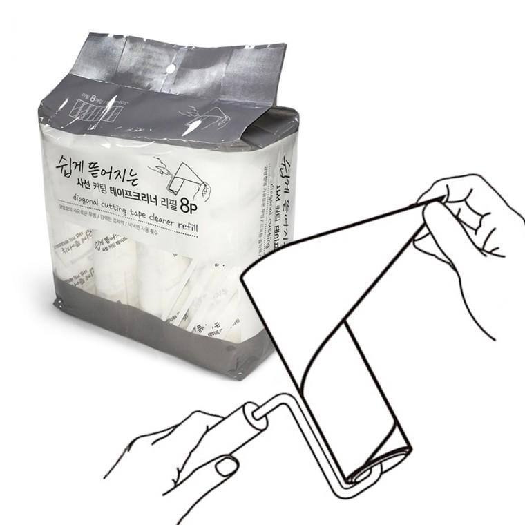 삼정131 쉽게 뜯는 사선커팅 테이프크리너 리필8개