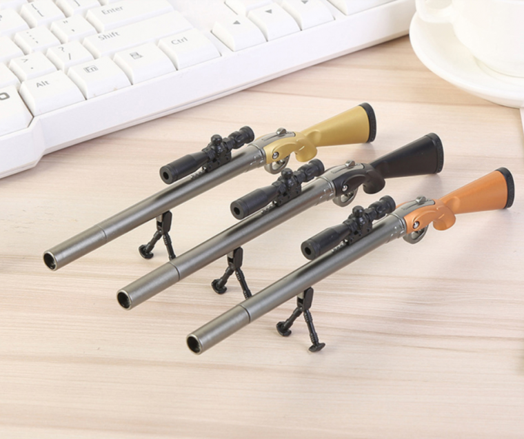 스나이퍼 저격총 밀리터리 게임 kar98k 총 모양 파란색 펜(랜덤발송)
