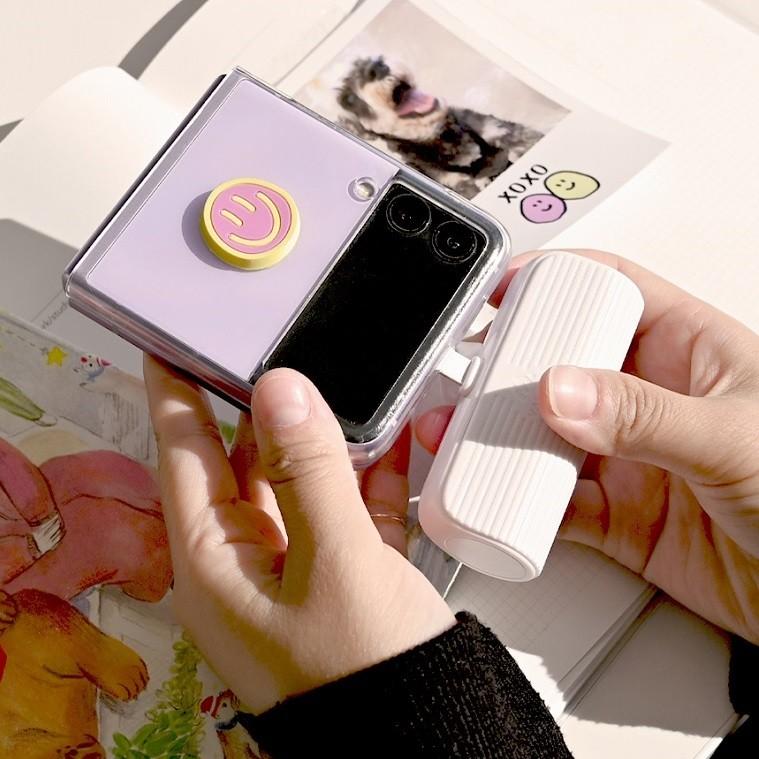 스마트폰 보조배터리 5000mAh 도킹형 일체형 거치대겸용 간편휴대 간단사용 안전보호캡 LED표시 안전인증