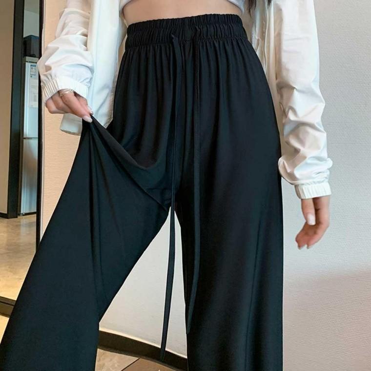 쿨원단 아이스 와이드팬츠 허리밴딩 찰랑 여름 긴바지 조커 팬츠 조거 편한바지 시원한바지 슬랙스 여자