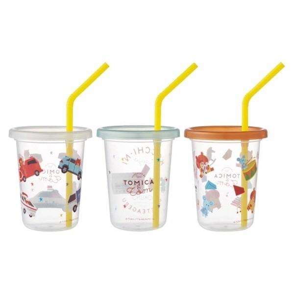 토미카 자동차 스트로우 물컵세트 230ml 3P 캐릭터 빨대컵