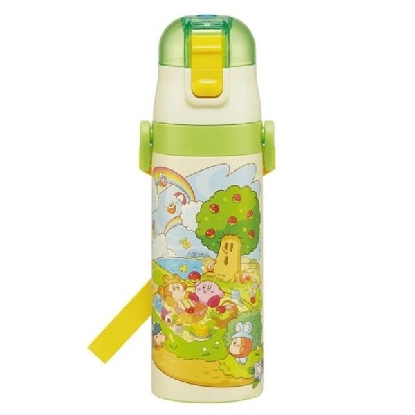 별의커비 원터치 스텐 물병 470ml 어깨끈 포함 캐릭터 물통