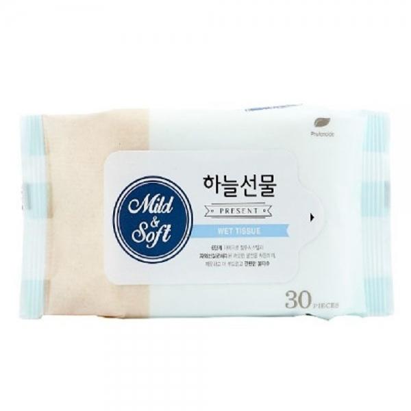 간편한 휴대용 물티슈 30매 15-20cm 자외선 살균처리