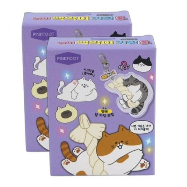 고양이 액막이 아크릴 키링 종류랜덤 2P 키홀더 백참 열쇠고리 선물