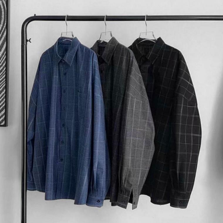 남성 체크 남방 긴팔 셔츠 봄 가을 캐주얼 데일리룩