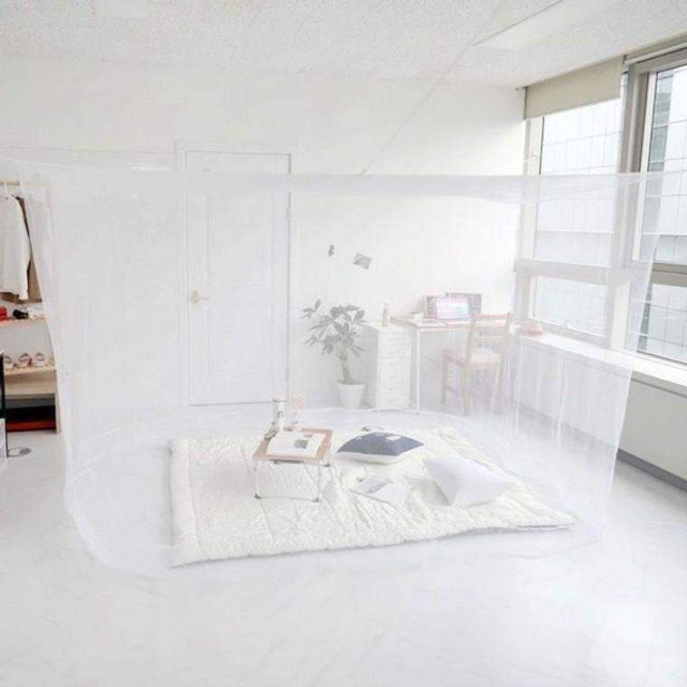 다인용 사각 모기장텐트 대형 모기차단 침대 간편설치