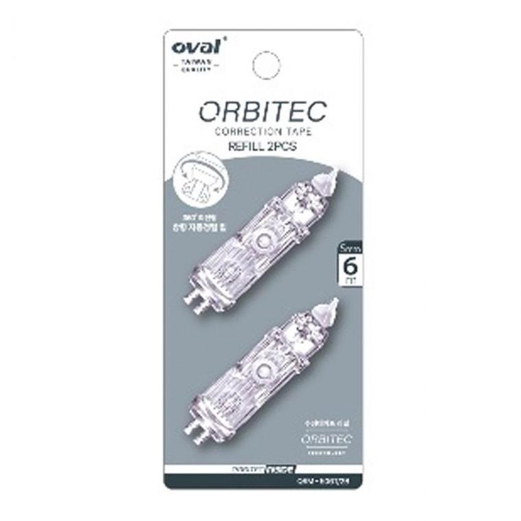 오발 마카롱 노크식 수정테이프 QSR-506 - 깔끔한 문서수정용 리필2개입펜타입 화이트