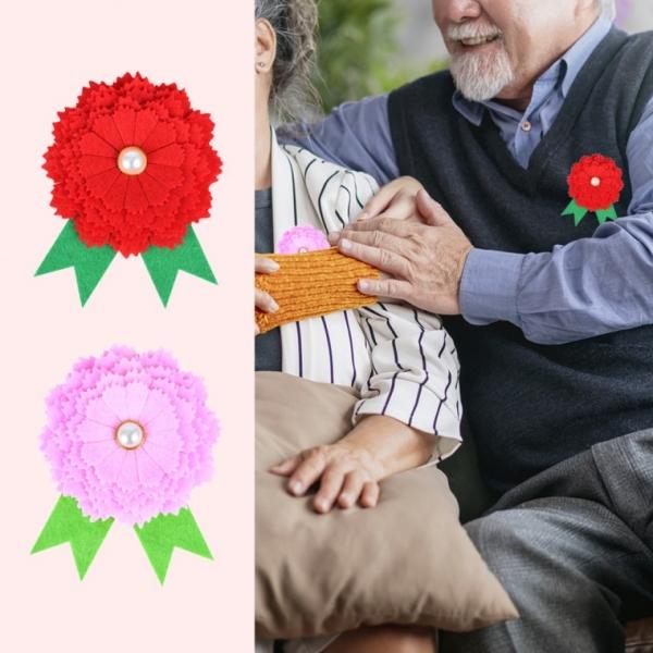 [큰손할인] 카네이션뱃지DIY DIY키트 놀이 부모님 선물 만들기 부직포 스승의날 어버이날 브로치 집콕놀이