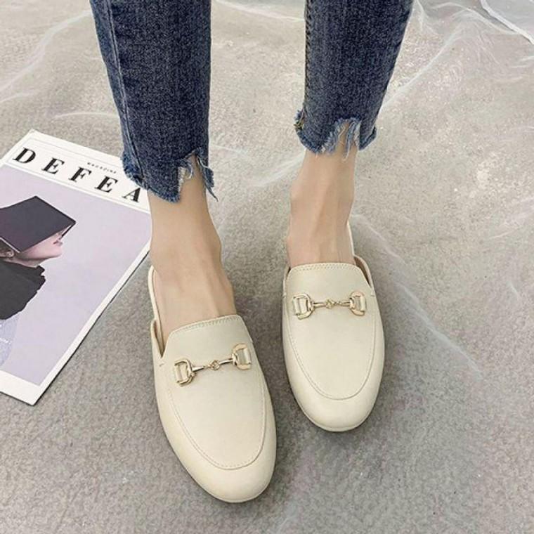 여성 둥근코 젤리 블로퍼 뮬 일상 샌들 블 로퍼 구두 뮬슬리퍼