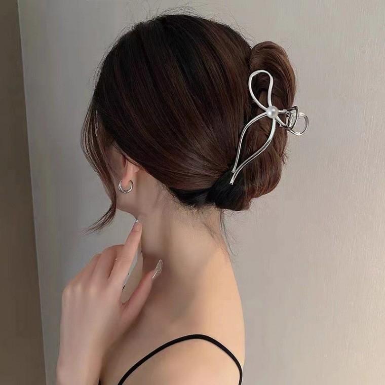머리핀 헤어핀 진주 메탈리본 집게핀 ELH-051
