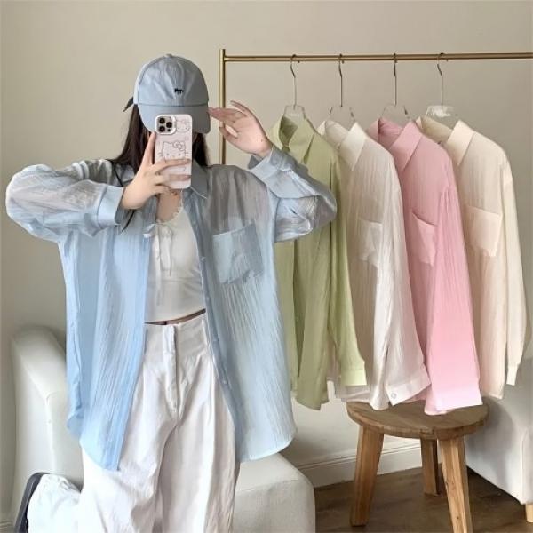 루즈핏 여름 아우터 썸머 캐주얼 롱 셔츠