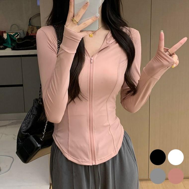 바람막이 양털자켓 시원소재 손가락 고리 후드 집업 URD-383