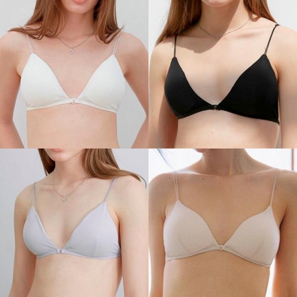 심리스 노와이어 앞후크 브라 여름 뽕 브라렛 끈브라