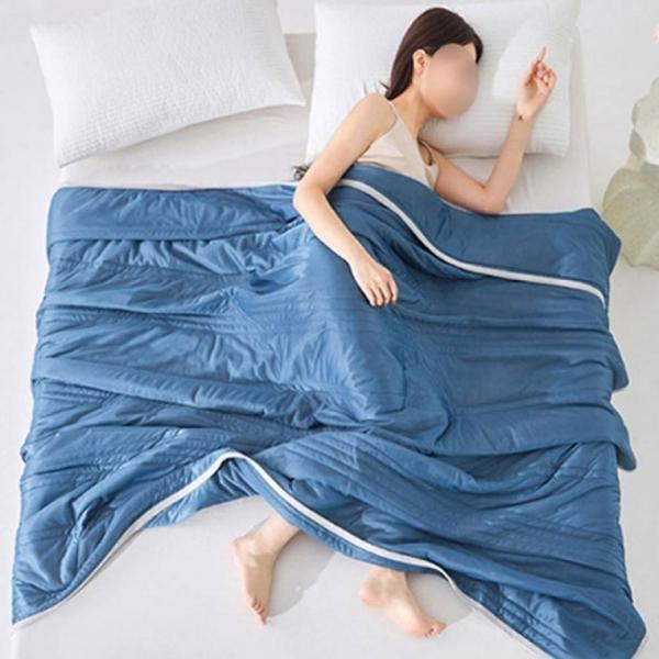 딥블루 아이스실크 여름이불 온가족 부드러운 차렵이불