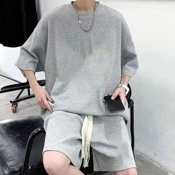 남성 오버핏 스타일 여름 캐주얼 외출 추리닝 세츠