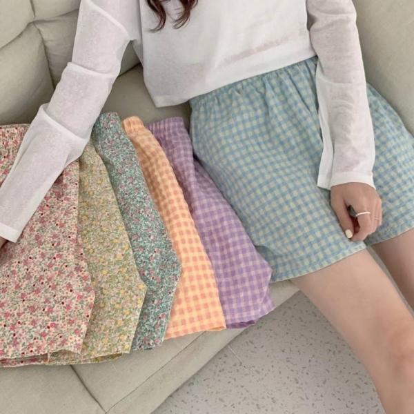 홈웨어 체크 반바지 여름 홈웨어 6컬러