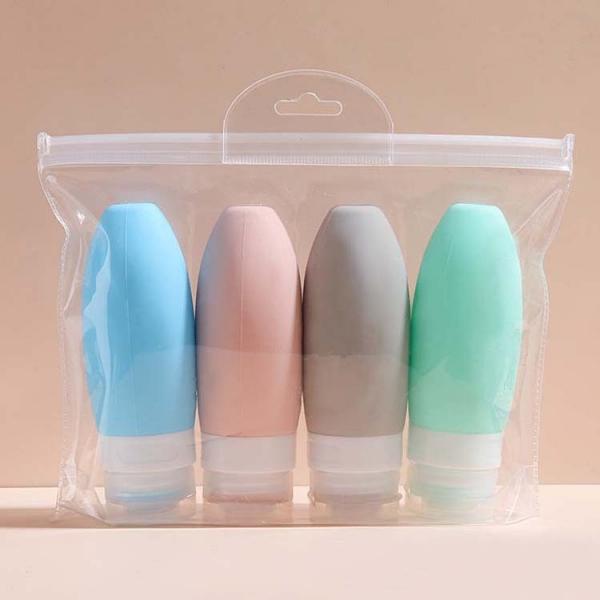 실리콘 로션케이스 4개 set   고무 공병 소분 샴푸 여행 수영 샤워 용품