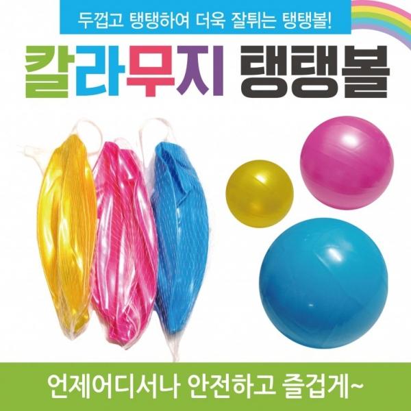 탱탱볼 [칼라무지탱탱볼] 칼라탱탱볼 KC안전인증 개별그물망 포장 탱탱공 물놀이용품 손펌프 비치볼