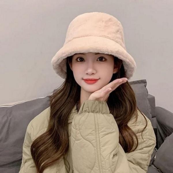 부드러운 여성 겨울 모자 방한 여자 벙거지 모자 버킷