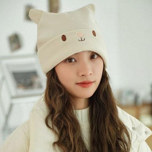 귀여운 여성 니트 모자 방한 여성 겨울 모자 벙거지 버킷