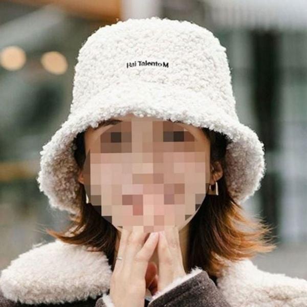 뽀글이 겨울 버킷 햇 램스울 여성 벙거지 모자 양털 방한