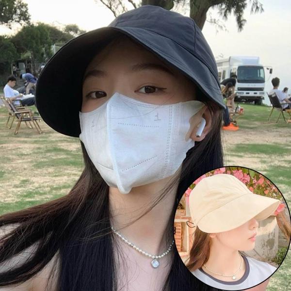 숏린넨모자 얼굴 소멸 여성 벙거지 산챈 소두 버킷햇