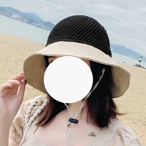 VIDS-SS1783 콤비배색 왕골 버킷햇