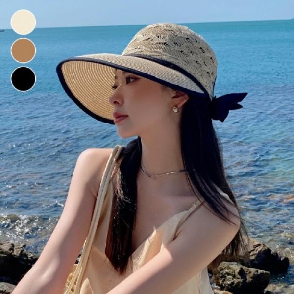트리짜임 와이드 밀짚 썬캡 ELM-299