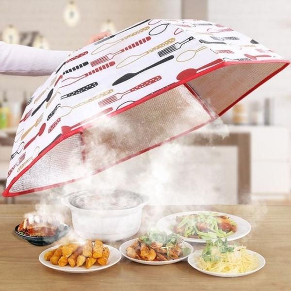 테이블식탁덮개 주방보온 접이커버 가림용캡 레드