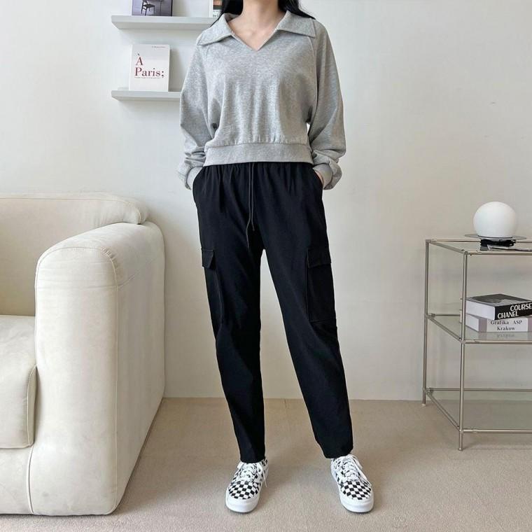 콘티 여자 스판 카고 일자 바지 밴드바지 여자밴 여성밴 여자카고