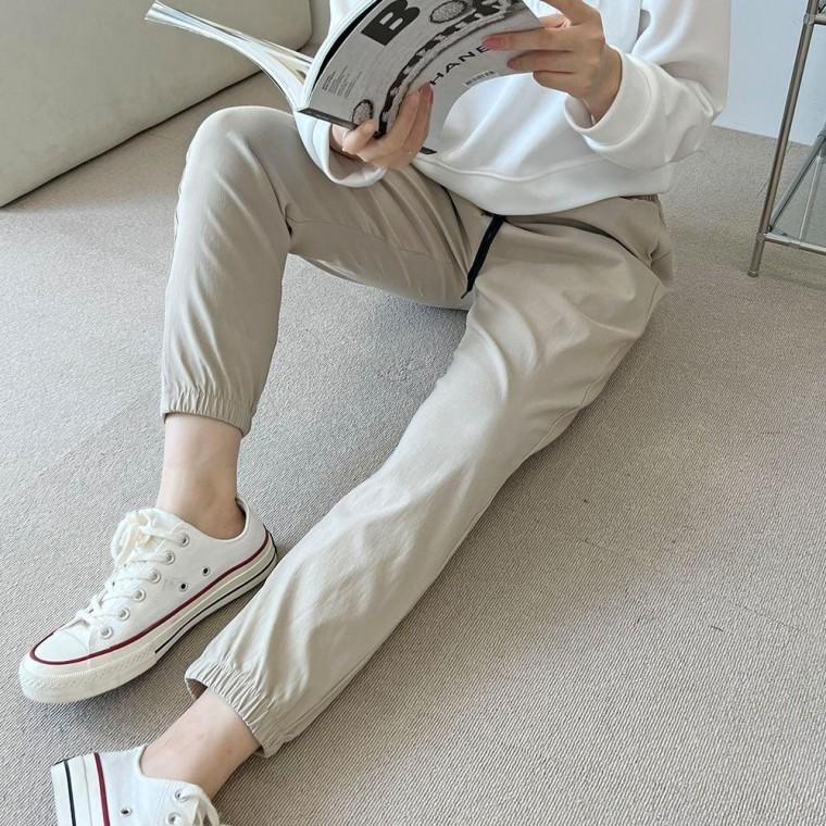 보이드 여자 스판 밴딩 조거 바지 팬츠 여성
