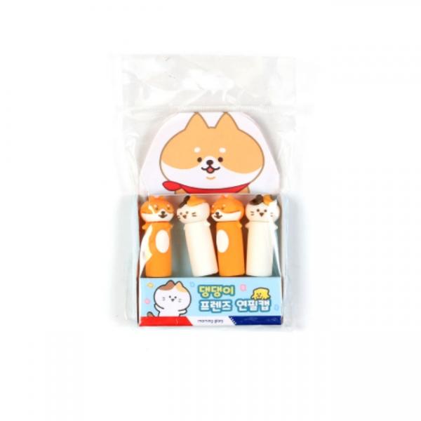 모닝글로리 1500 실리콘 연필캡 세트_댕댕이(4EA)