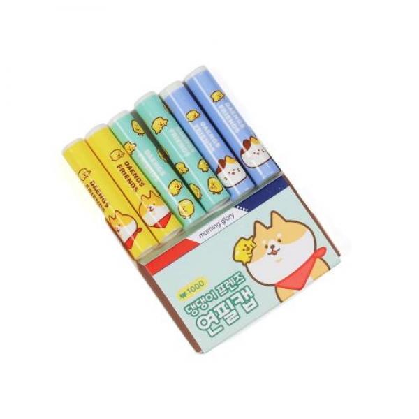 모닝글로리 1000 연필캡 세트_댕댕이프렌즈(6개입) 83909
