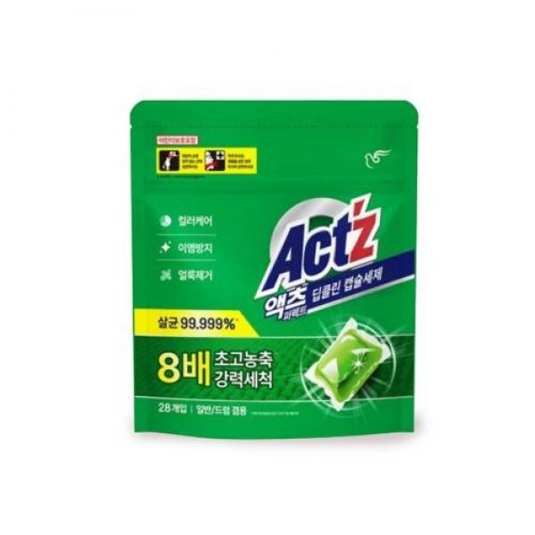 액츠 딥클린 캡슐세제 28개입 초고농축 세탁 빨래 세제