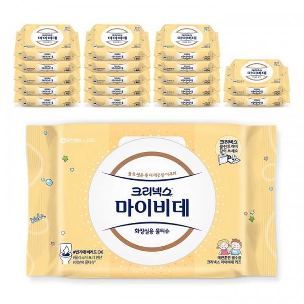 크리넥스 마이비데 키즈 캡형 40매 x 9팩 x 2