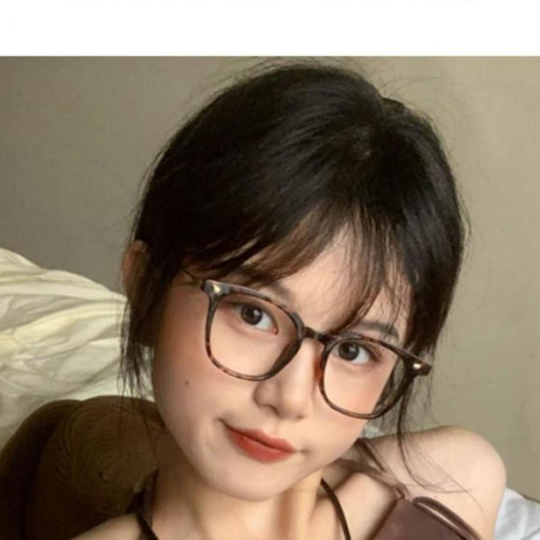 남녀공용 호피뿔테안경 레오파드 동그리 안경 초경량 가벼운 반뿔테 반무테