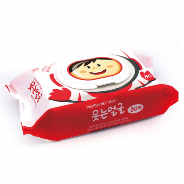 웃는얼굴 물티슈 80매 캡형(엠보싱) 370G