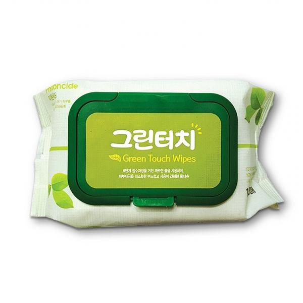 그린터치물티슈(100매 캡형) 국산 아기 유아 대용량물티슈 물티슈100매