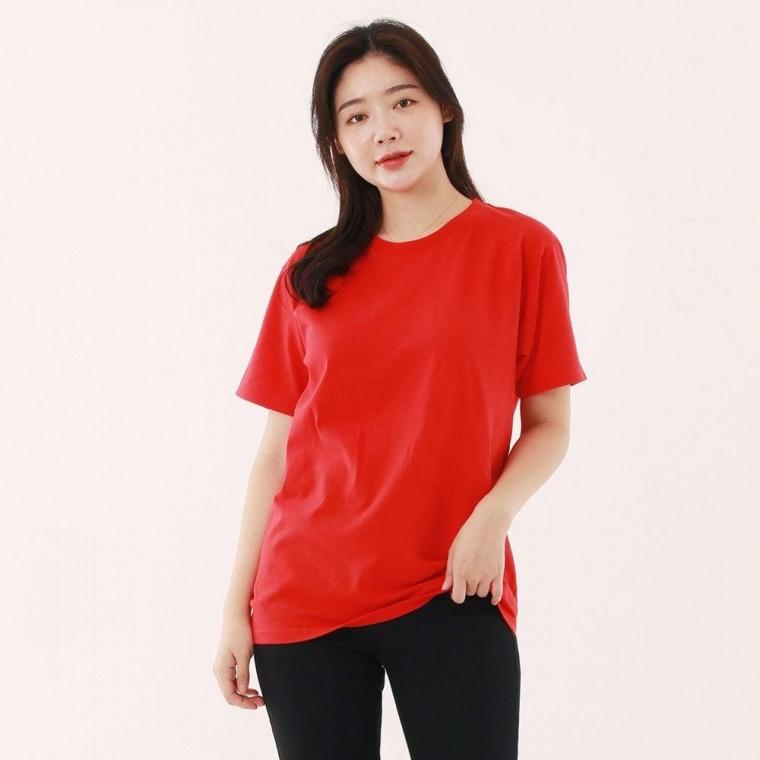 기본티 빅사이즈 티셔츠 단체티 커플 라운드티 아동 반팔 남자 커플티 패밀리룩 회사티